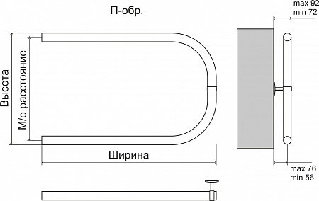 Эконом П-обр AISI 32х2 500х500 Полотенцесушитель  TERMINUS Наро-Фоминск - фото 3