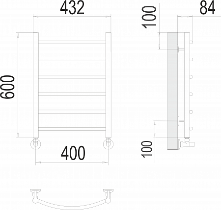 Классик П6 400х600 Полотенцесушитель  TERMINUS Наро-Фоминск - фото 3