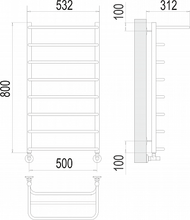 Полка П8 500х800  Полотенцесушитель  TERMINUS Наро-Фоминск - фото 3