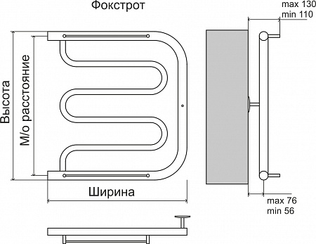 Фокстрот AISI 32х2 500х400 Полотенцесушитель  TERMINUS Наро-Фоминск - фото 4