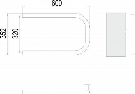 П-обр AISI 32х2 320х600 Полотенцесушитель  TERMINUS Наро-Фоминск - фото 3