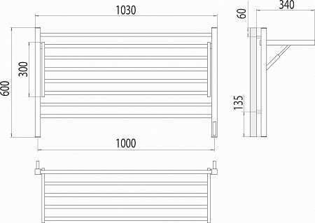 Горизонт П8 1000х600 электро (sensor quick touch) Полотенцесушитель TERMINUS Наро-Фоминск - фото 5