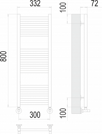 Аврора П16 300х800 Полотенцесушитель  TERMINUS Наро-Фоминск - фото 3