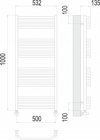 Виктория П20 500х1000 Полотенцесушитель  TERMINUS Наро-Фоминск - фото 3