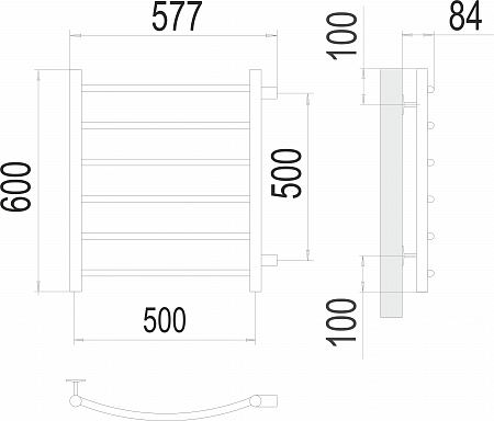 Классик П6 500х600 бп500 Полотенцесушитель  TERMINUS Наро-Фоминск - фото 3