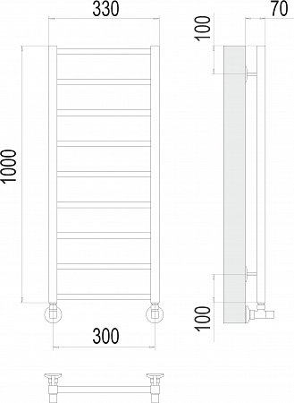 Контур П9 300х1000 Полотенцесушитель  TERMINUS Наро-Фоминск - фото 3