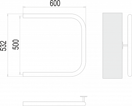 П-обр AISI 32х2 500х600 Полотенцесушитель  TERMINUS Наро-Фоминск - фото 3