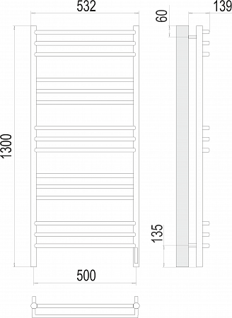 Прато П15 500х1300 электро (sensor quick touch) Полотенцесушитель  TERMINUS Наро-Фоминск - фото 3