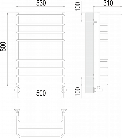 Арктур П8 500х800 Полотенцесушитель  TERMINUS Наро-Фоминск - фото 3