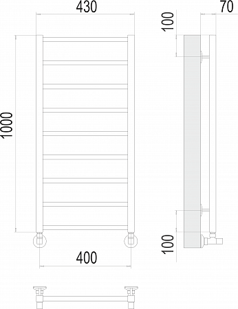 Контур П9 400х1000 Полотенцесушитель  TERMINUS Наро-Фоминск - фото 3